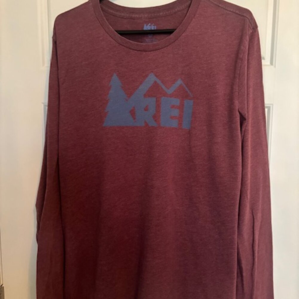 REI Men's Maroon Logo Long Sleeve Logo Shirt - XL - REDUCED! Activewear